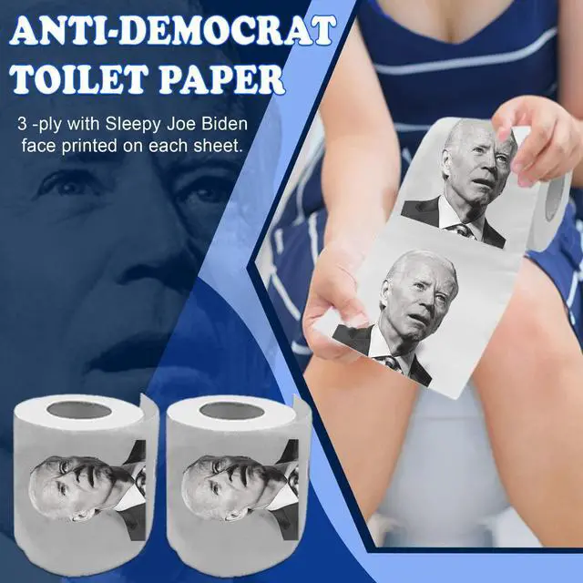 Alt view image 4 of 7 - Joe Biden Toilet Paper, Funny Political Novelty Biden TP Gag Gift 2-Pack
