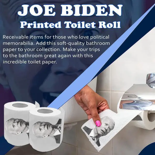 Alt view image 6 of 7 - Joe Biden Toilet Paper, Funny Political Novelty Biden TP Gag Gift 2-Pack