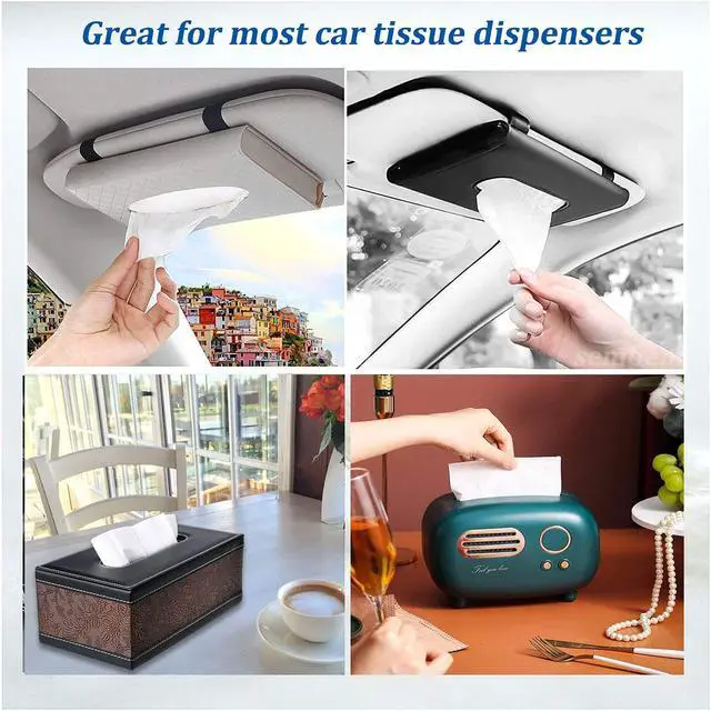 Alt view image 2 of 7 - Car Facial Tissue Refill for Car Visor Holder, 3-Ply Soft 360 Sheets