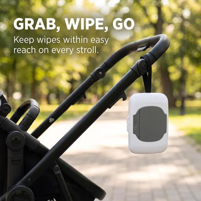 Alt view image 6 of 7 - 1Pc Travel Wipe Holder Reusable Wet Wipe Container Box Strollers Hanging Dispensers Refillable Wipe Case Safe Wet Storage Wipe Holders Wipes and HoldersGray