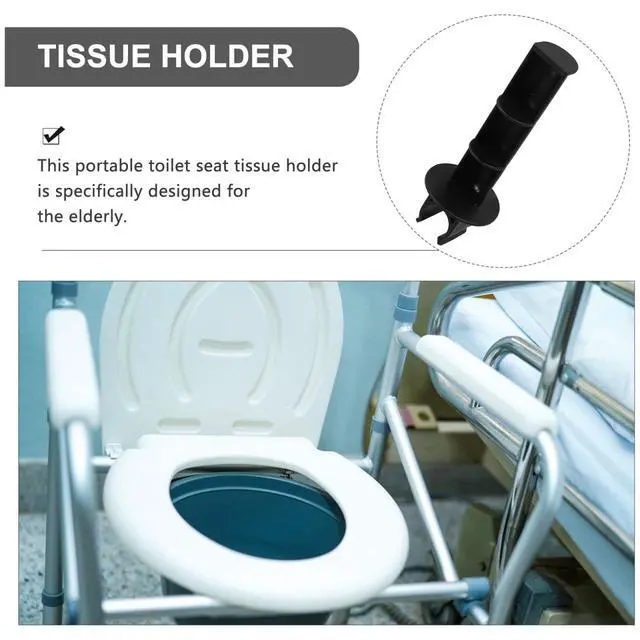 Alt view image 7 of 7 - Toilet Paper Dispenser Holder for Bedside Commode Bar with Handle Mount Fit for Seniors Easy Installation Keeps Tissue Elevated for Clean Bathroom