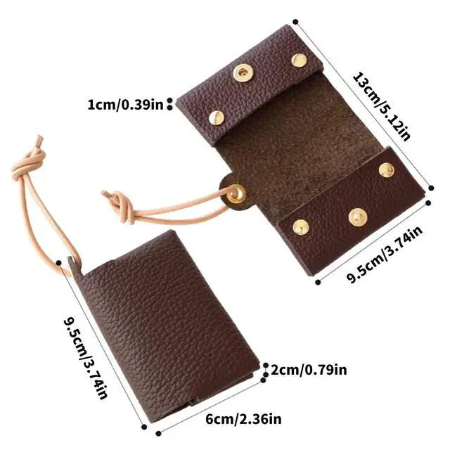 Alt view image 5 of 7 - Compact Japanese Styles PU Leather Tissue Holder Foldable Paper Box Bag Adjustable Cord Tissue Travel Pouches