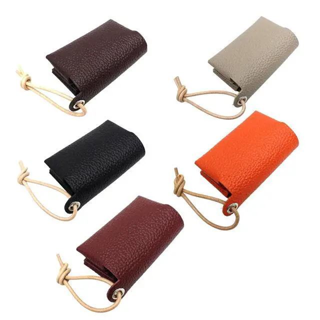 Alt view image 6 of 7 - Compact Japanese Styles PU Leather Tissue Holder Foldable Paper Box Bag Adjustable Cord Tissue Travel Pouches