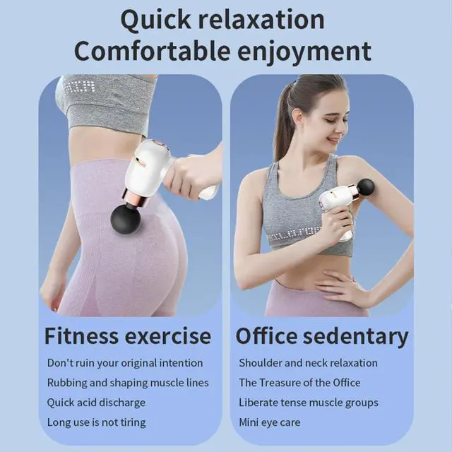 Alt view image 3 of 5 - Massage Gun, Deep Tissue Back Massage for Athletes for Muscle Relief, Percussion Massager with 4 Massages Heads