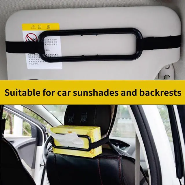 Alt view image 3 of 6 - 1 Pcs Auto Accessories Car Sun Visor Tissue Bracket, Portable Seat Back Napkin Bracket, Holder Paper Towel Napkin Box Cover Universal For Cars Suvs And Trucks