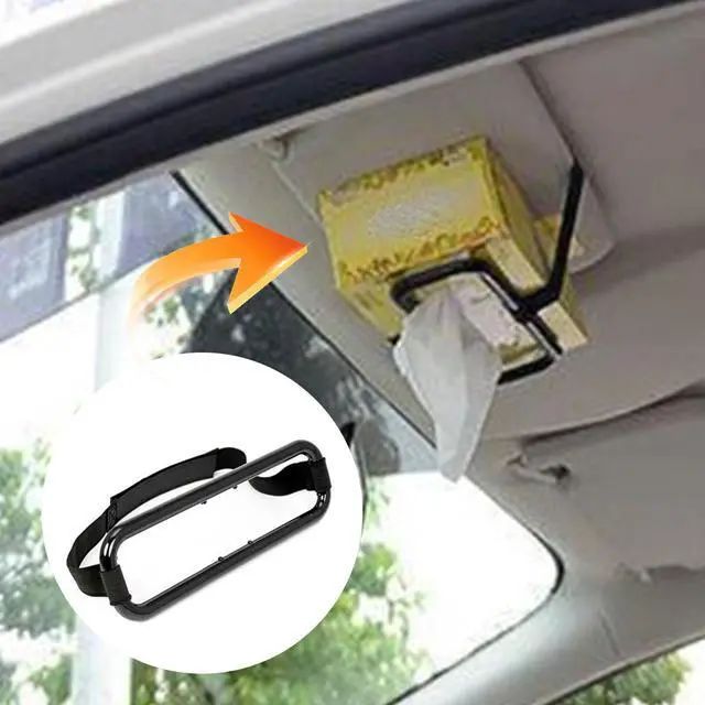 Alt view image 6 of 6 - 1 Pcs Auto Accessories Car Sun Visor Tissue Bracket, Portable Seat Back Napkin Bracket, Holder Paper Towel Napkin Box Cover Universal For Cars Suvs And Trucks