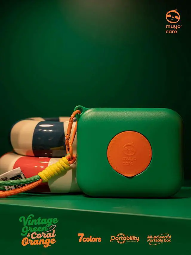 Alt view image 7 of 7 - Refillable Tissue Dispenser Case, Multipurpose Portable Box for Baby Wipes, Facial Tissues, Travel Wipes, Waterproof & Easy to Clean (Green with Orange Lid)