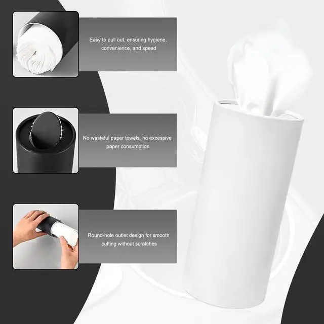 Alt view image 3 of 6 - 4 PCS Car Tissue Holder, Portable Round Auto Cup Holder Napkin Container with Facial Tissues, Convenient Tissue Box Paper Towel Cylinder for Vehicles Office Home, Car Accessories (White)