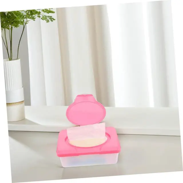 Alt view image 2 of 7 - Baby Wipes Case Refillable Wipes Dispenser with Lid Portable Tissue Storage Container for 80 Wipes Moisture Retaining Wipe Holder for Home Travel Car Bathroom
