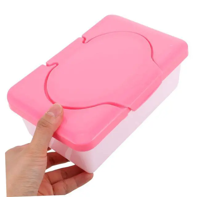 Alt view image 5 of 7 - Baby Wipes Case Refillable Wipes Dispenser with Lid Portable Tissue Storage Container for 80 Wipes Moisture Retaining Wipe Holder for Home Travel Car Bathroom