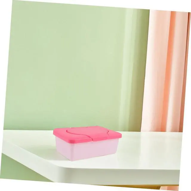 Alt view image 6 of 7 - Baby Wipes Case Refillable Wipes Dispenser with Lid Portable Tissue Storage Container for 80 Wipes Moisture Retaining Wipe Holder for Home Travel Car Bathroom