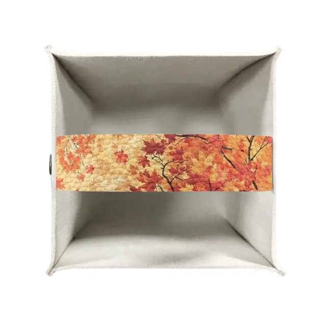 Alt view image 4 of 7 - Thanksgiving Maple Leaf Tissue Box Holder Modern PU Leather Square Tissue Box Cover with Stylish Print Portable Tissue Case for Home Office Car Automotive Decor