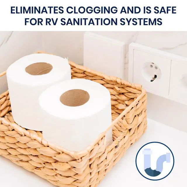Alt view image 5 of 7 - Septic Tank Safe Toilet Tissue for Campers and RVs Biodegradable Marine Toilet Paper for Boats, Fragrance-Free 2-Ply RV Toilet Paper (4 Rolls, 500 Sheets Each)