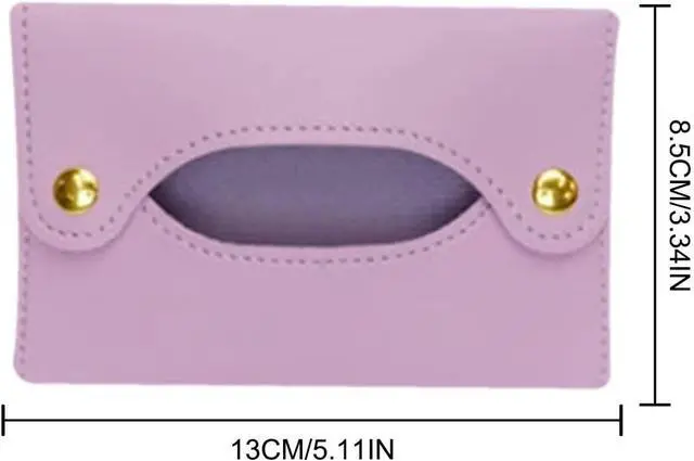 Alt view image 2 of 7 - Purple Pocket Tissue Holder - Tissue Holder | Travel Pouch for Tissue | Pocket Paper Towel | Tissue Bag Holder | Paper Towel Pu Leather Case | Paper Box Bag | Tissue Storage Bag (Purple)