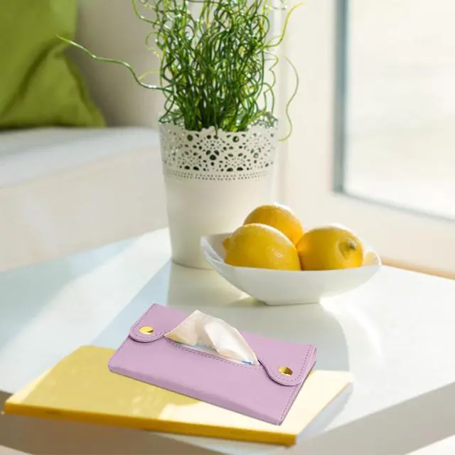 Alt view image 5 of 7 - Purple Pocket Tissue Holder - Tissue Holder | Travel Pouch for Tissue | Pocket Paper Towel | Tissue Bag Holder | Paper Towel Pu Leather Case | Paper Box Bag | Tissue Storage Bag (Purple)