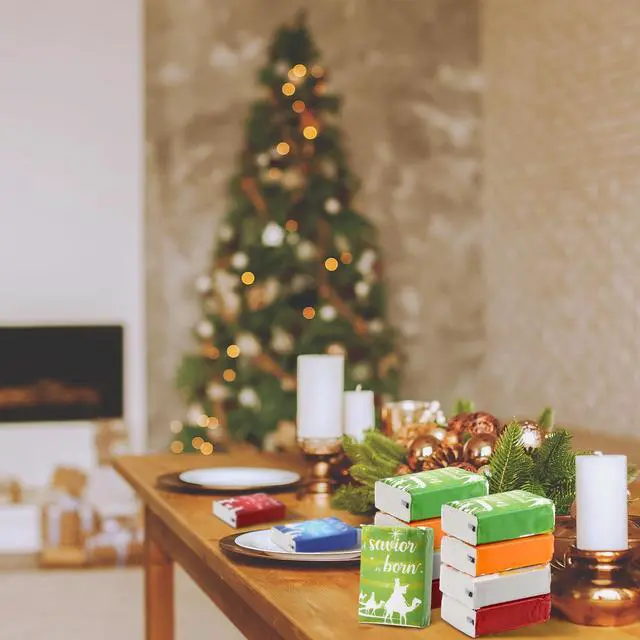 Alt view image 7 of 7 - 30 Pcs Christmas Nativity Holiday Pocket Tissues Holiday Merry Christmas Pocket Facial Tissues Gifts Bulk Religious Xmas Travel Size for Party Favors Supplies, 10 Designs(Stylish)