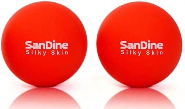 Main image of Lacrosse Massage Balls for Deep Tissue Massage - Release Tension Relieve Muscle Soreness Improve Flexibility - Ideal for Myofascial Release Trigger Point Therapy - 2Pack Yoga Balls by Sandine (Red)