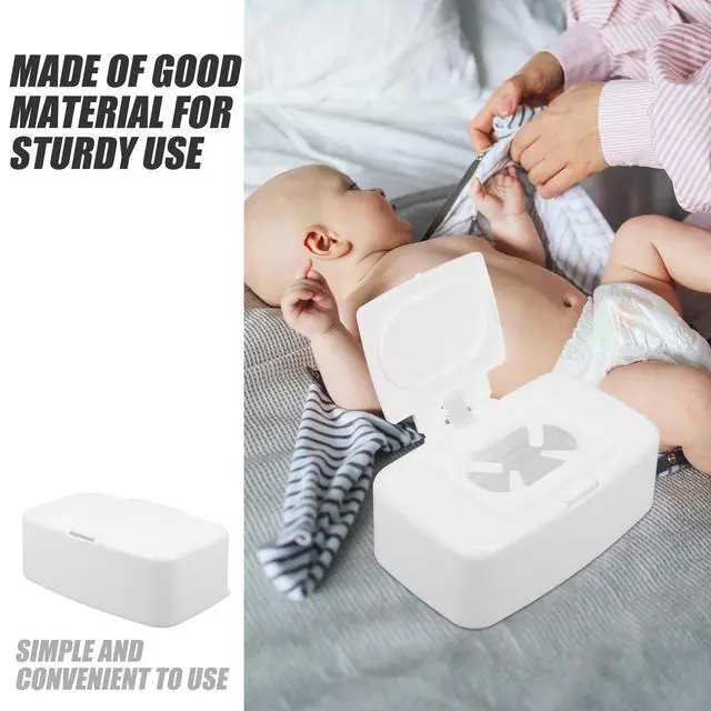 Alt view image 3 of 7 - Refillable Wipe Dispenser Box with Non-Slip Base Portable Wet Tissue Holder for Baby Nursery Kitchen Bathroom and Travel 6.69X4.13X2.36 Inches