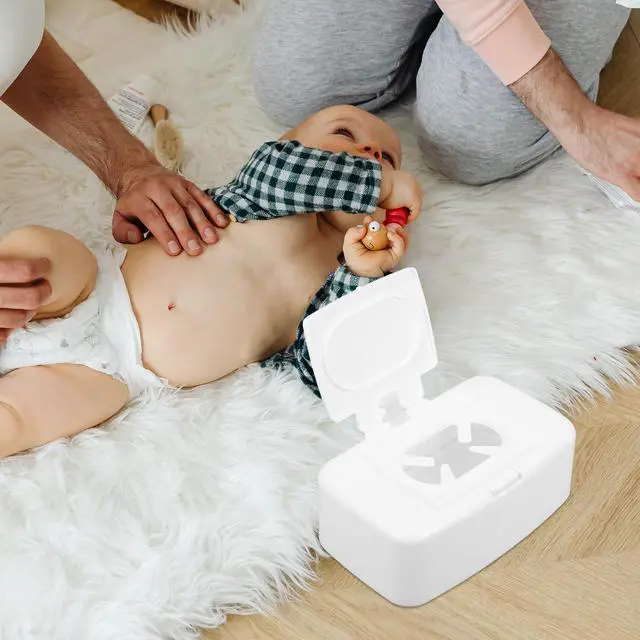 Alt view image 4 of 7 - Refillable Wipe Dispenser Box with Non-Slip Base Portable Wet Tissue Holder for Baby Nursery Kitchen Bathroom and Travel 6.69X4.13X2.36 Inches