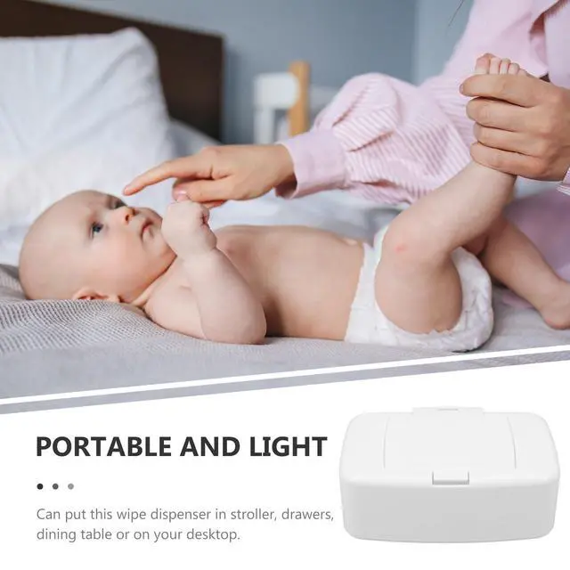 Alt view image 6 of 7 - Refillable Wipe Dispenser Box with Non-Slip Base Portable Wet Tissue Holder for Baby Nursery Kitchen Bathroom and Travel 6.69X4.13X2.36 Inches