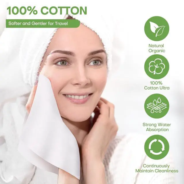 Alt view image 2 of 7 - Compressed Towel 100 PCS Disposable Face Towels, Mini Portable Tablets Coin Tissue Compressed Cotton Hand Wipe Disposable Washcloths for Travel Camping Home Outdoor