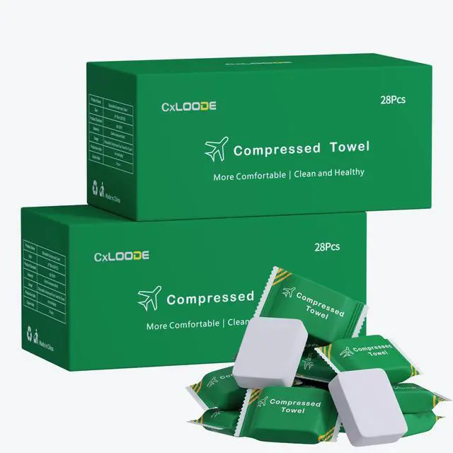 Main image of Disposable Towel Compressed Towels, Disposable Face Towels Large Size Coin Tissue Portable Washcloth Reusable for Travel Camping Hiking Outdoor Sports Beauty SPA, Premium Thick Towels 56 Pcs