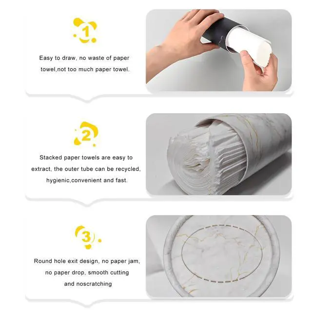 Alt view image 3 of 6 - 4 PCS Car Tissue Holder, Refillable Auto Cup Holder Napkin Tube Container with Facial Tissues, Portable Tissue Cylinder Box Paper Towel Organizer for Vehicle Office Home (White)