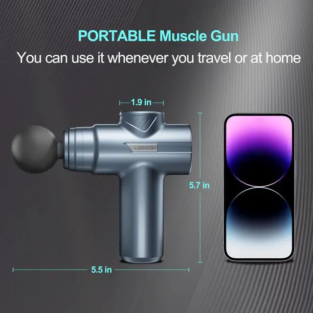 Alt view image 2 of 7 - Massage Gun Deep Tissue Handheld Muscle Massager for Pain Relief | Electric Massager Gun with 6 Speeds 8 Heads Small Massage Gun for Athletes 1800mAh Portable Gift for Men Women Dad Mom, Blue