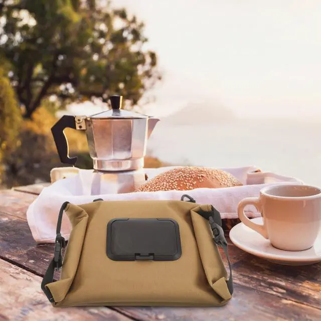 Alt view image 6 of 7 - Hanging Camping Tissue Holder Bag Waterproof Canvas Napkin Storage Box Portable Wet Wipe Dispenser for Outdoor Use Picnic and Travel Accessories