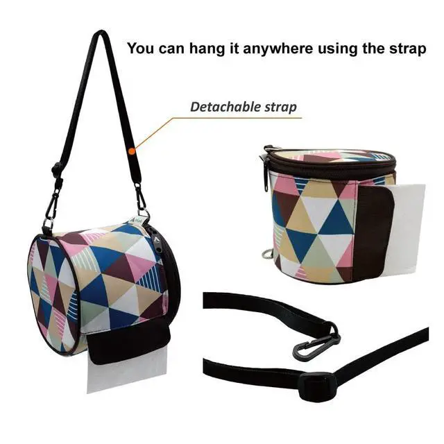 Alt view image 2 of 7 - Toilet Paper Holder Roll-Tissue Dispenser Cat Proof Roll Paper Cover Portable and Foldable Storage Bag for Camping Outdoor Tent Home Office (Brown)
