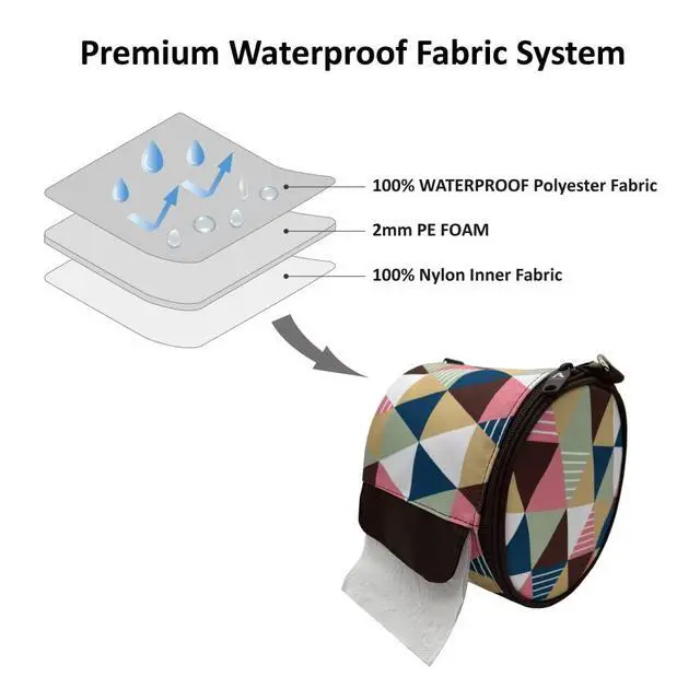 Alt view image 4 of 7 - Toilet Paper Holder Roll-Tissue Dispenser Cat Proof Roll Paper Cover Portable and Foldable Storage Bag for Camping Outdoor Tent Home Office (Brown)