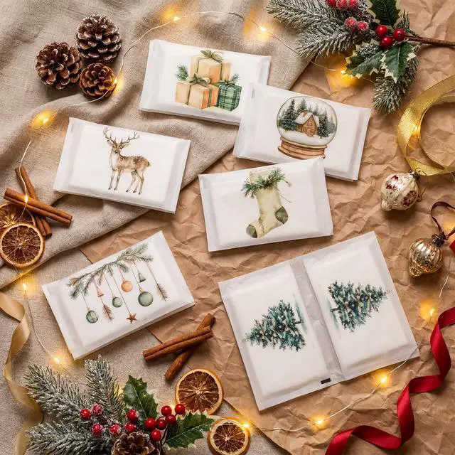 Alt view image 2 of 7 - 24 Packs Christmas Pocket Tissues Individual Travel Tissue Packs