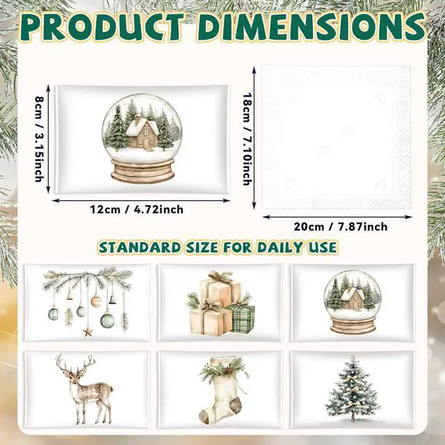 Alt view image 3 of 7 - 24 Packs Christmas Pocket Tissues Individual Travel Tissue Packs