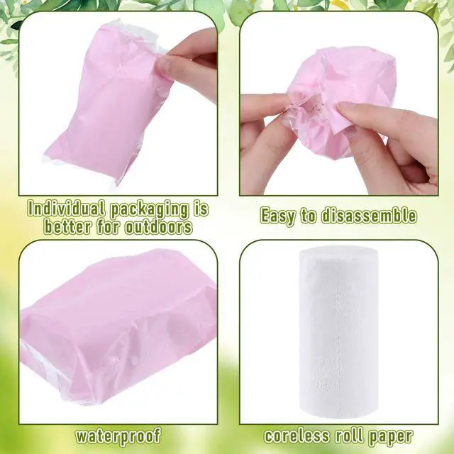 Alt view image 3 of 7 - 12 Rolls Travel Toilet Paper to Go Packs Soft Camping Toilet Paper Bulk Portable Travel Size Compact Pocket Coreless Tissue Rolls for Purses Women Hiking Camp RV Backpacking Outdoor (Pink)