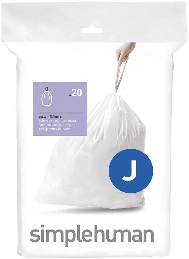 Main image of Code J Custom Fit Drawstring Trash Bags in Dispenser Packs, 20 Count, 30-45 Liter / 8-12 Gallon, White