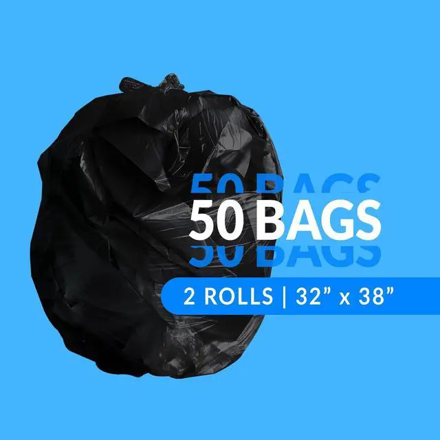 Alt view image 2 of 7 - SuperValue 33 Gallon Trash Bags | 50 Count | Made in USA | Black | Heavy Duty Multi-Use Garbage Bags | Leak Proof