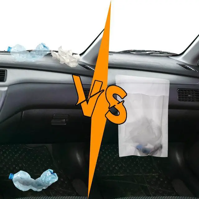 Alt view image 5 of 7 - 200 PCS Car Garbage Bag, Easy Stick-On Disposable Auto Trash Bag, Car Vomit Bag, Waterproof Leakproof Large Capacity Portable Convenient, Suitable for Car, Kitchen, Travel, Camping, Office