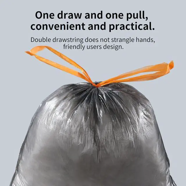 Alt view image 4 of 7 - Small Trash Bags with Drawstring, 2.6-4 Gallon, Black | 75 Count
