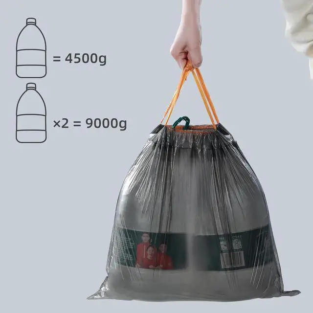 Alt view image 5 of 7 - Small Trash Bags with Drawstring, 2.6-4 Gallon, Black | 75 Count