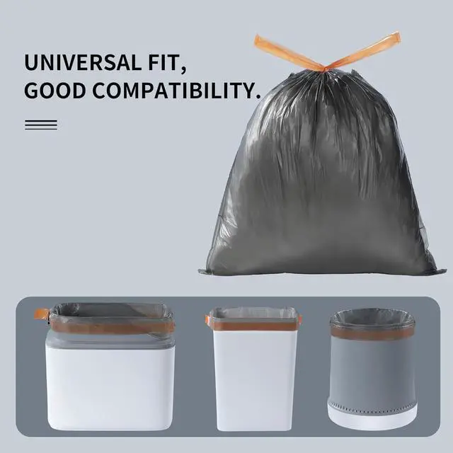 Alt view image 6 of 7 - Small Trash Bags with Drawstring, 2.6-4 Gallon, Black | 75 Count