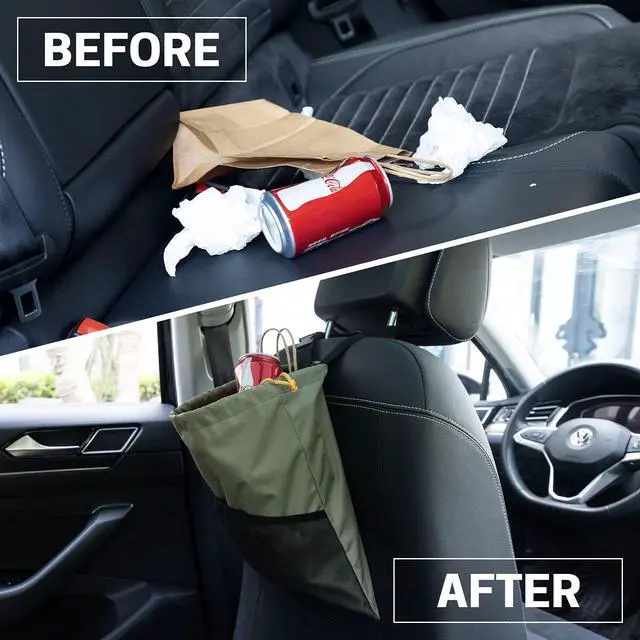 Alt view image 6 of 7 - 2PCS Hanging Car Garbage Can - Waterproof Leakproof Trash Bag | Car Trash Can with Durable Leakproof Lining, Keeps Vehicle Clean and Neat