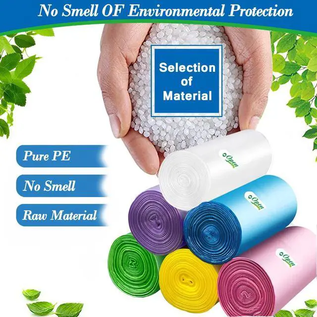 Alt view image 5 of 6 - 2.6 Gallon Small Trash Bags,Garbage Bag Bin Liners, 10 Liters Bin Bags Wastebasket Bags for home office kitchen Trash Can,Bathroom,Bedroom 300 Counts 6 Color