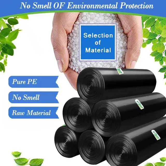 Alt view image 5 of 6 - 1 Gallon (Fit 1-1.2 Gal)200 pcs Small Black Trash Bags, Strong 1.2 Gallon Garbage Bags,Bathroom Trash Can Bin Liners,Mini Plastic Bags for Office,Waste Basket Liner,Fit 4.5,6 Liters-Black