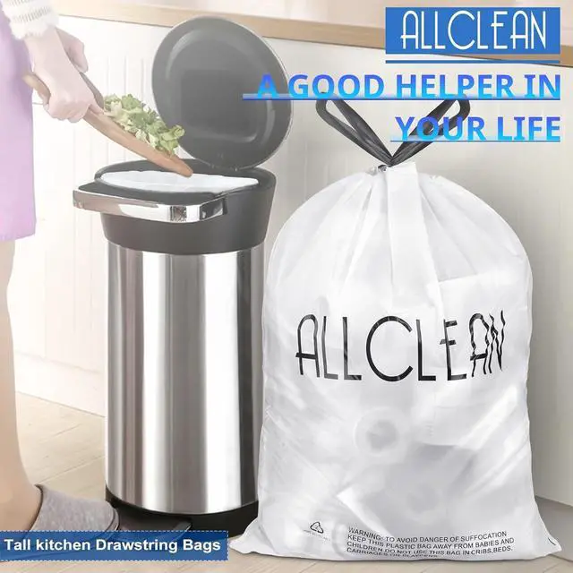 Alt view image 2 of 7 - 13 To 15 Gallon Trash Bags, Tall Kitchen Garbage Bags Drawstring, Ultra Strong Recyclable Trash Bags Unscented Trash Can Liners For Kitchen and Commercial 30 Count (Pake of 1)