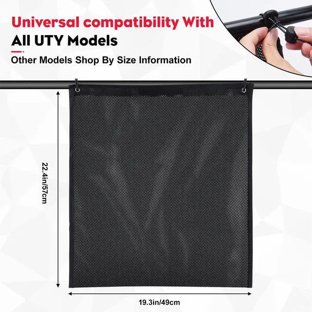 Alt view image 2 of 7 - 2 Pcs UTV Trash Sack PVC Mesh Bag Compatible With Polaris RZR, Can-Am, CFMOTO, Teryx, Mule, Arctic Cat, Pioneer, Golf Cart and most models(BLACK)