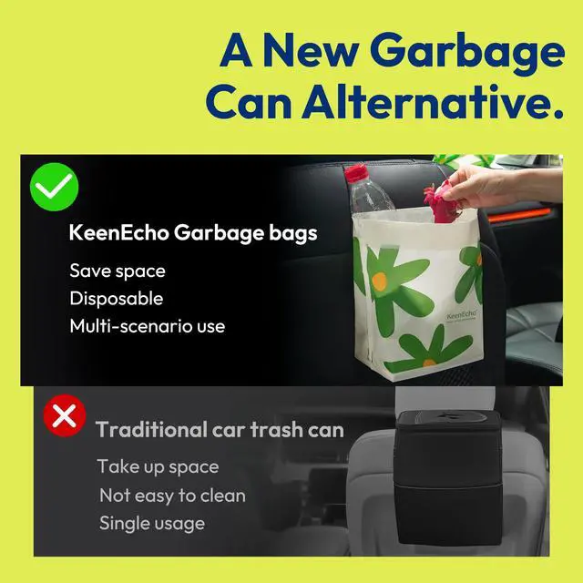Alt view image 2 of 7 - Disposable Car Garbage Bin Bags, Vomit Trash Bags made with Recycled HDPE for Boat, Plane, Travel, Camping, Bedroom, Study Room, Office and Car, 20 pcs