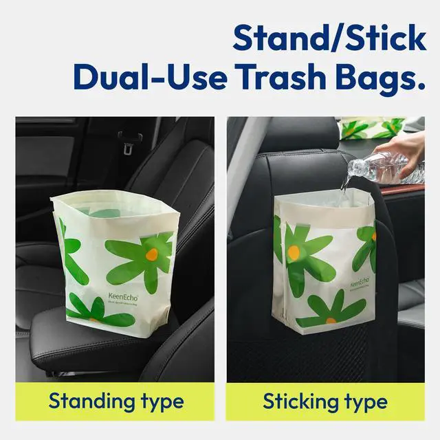 Alt view image 5 of 7 - Disposable Car Garbage Bin Bags, Vomit Trash Bags made with Recycled HDPE for Boat, Plane, Travel, Camping, Bedroom, Study Room, Office and Car, 20 pcs