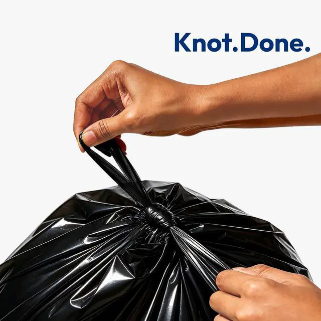 Alt view image 6 of 7 - Small Trash Bags with Handles - Ocean Plastic Upcycling - Plastic Garbage Bags, Can Bin & Waste Basket Liner for Kitchen, Bathroom, Office and Pets,4 Gallon 50 Count Black