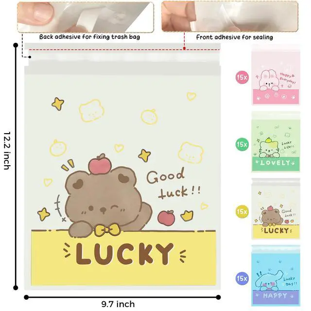 Alt view image 3 of 7 - 60PCS Disposable Car Garbage Bin Bags,Leakproof Car Trash Bag | Portable Waterproof Car Garbage Vomit Bags Self Adhesive Bags for Auto, Camping,Travel, Office and Home Bedroom, Kitchen