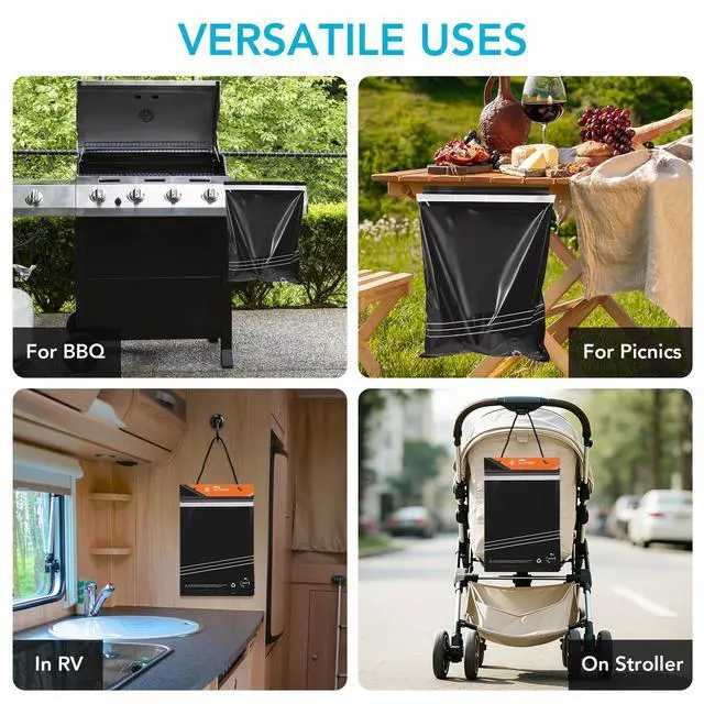 Alt view image 7 of 7 - 25 Pcs Disposable Car Trash Bag - Large Capacity - Car Garbage Bag Hanging from Headrest - Easy to Stick-On, Leakproof, Smellproof Car Trash Can, Puke Bags - Ideal for Travel, Camping, and Home Use